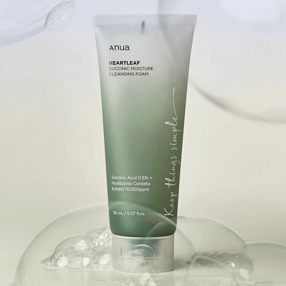 Anua Heartleaf Succinic Moisture Cleansing Foam 150ml (Clearance)