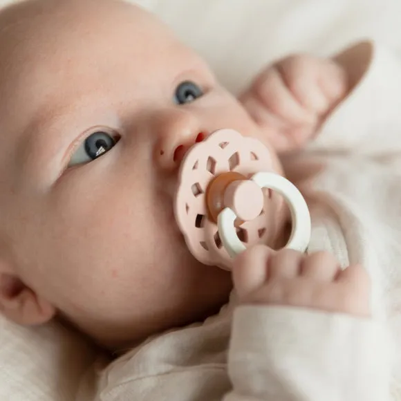 BIBS Boheme Pacifier Duo - NIGHT Blush   Vanilla