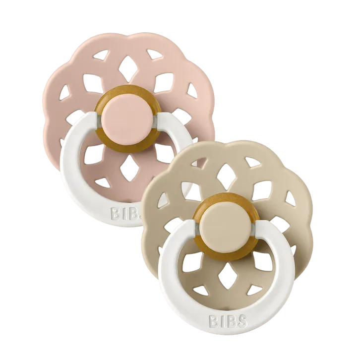 BIBS Boheme Pacifier Duo - NIGHT Blush   Vanilla