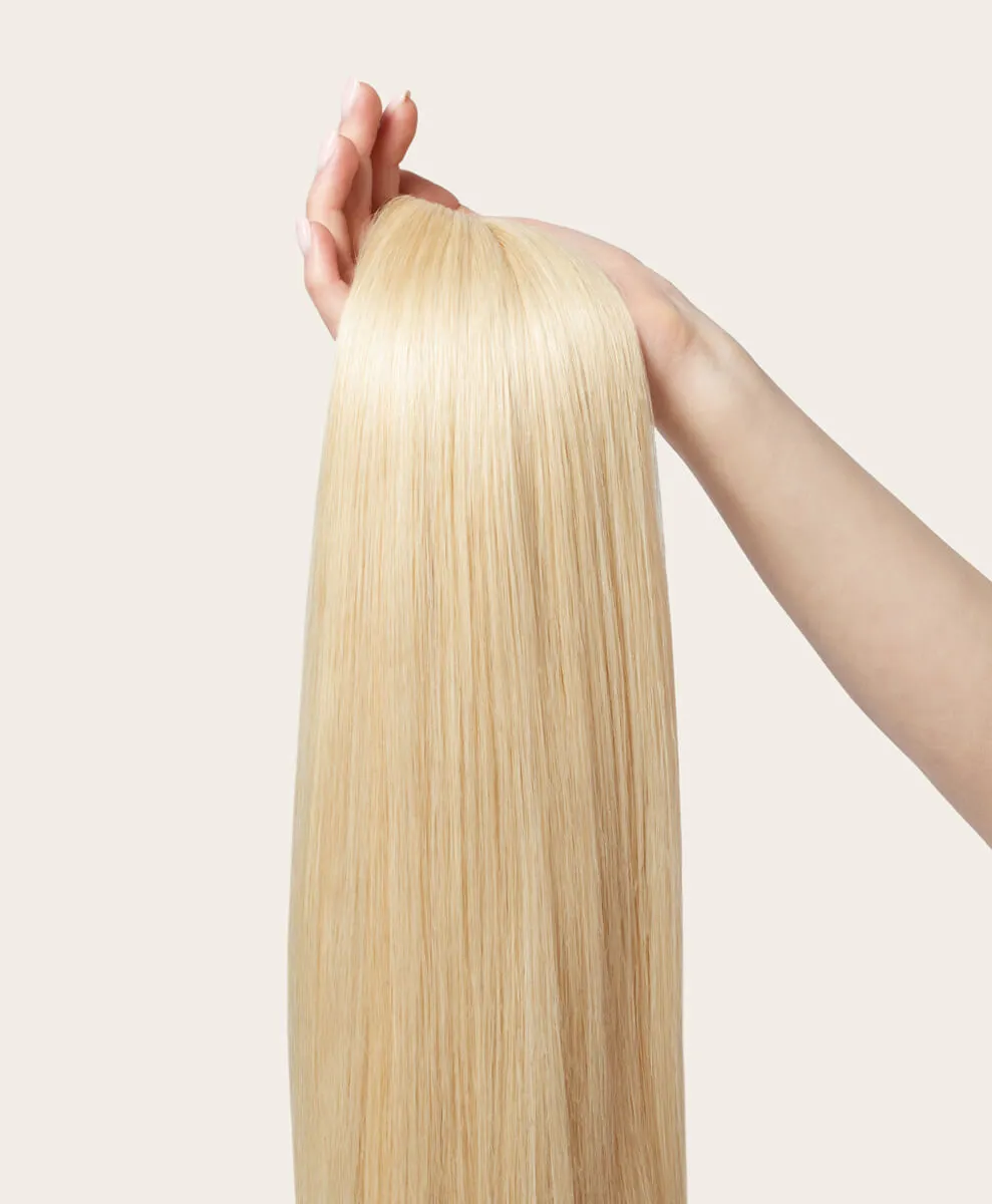 Bleached Blonde, 12" Seamless Clip-In Hair Extensions, #60 | 140g