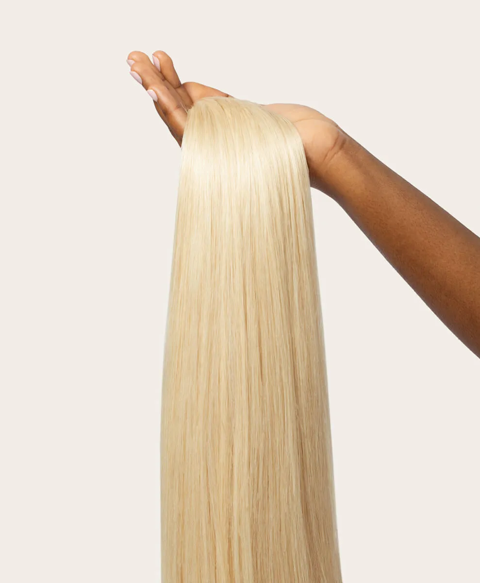 Bleached Blonde, 12" Seamless Clip-In Hair Extensions, #60 | 140g