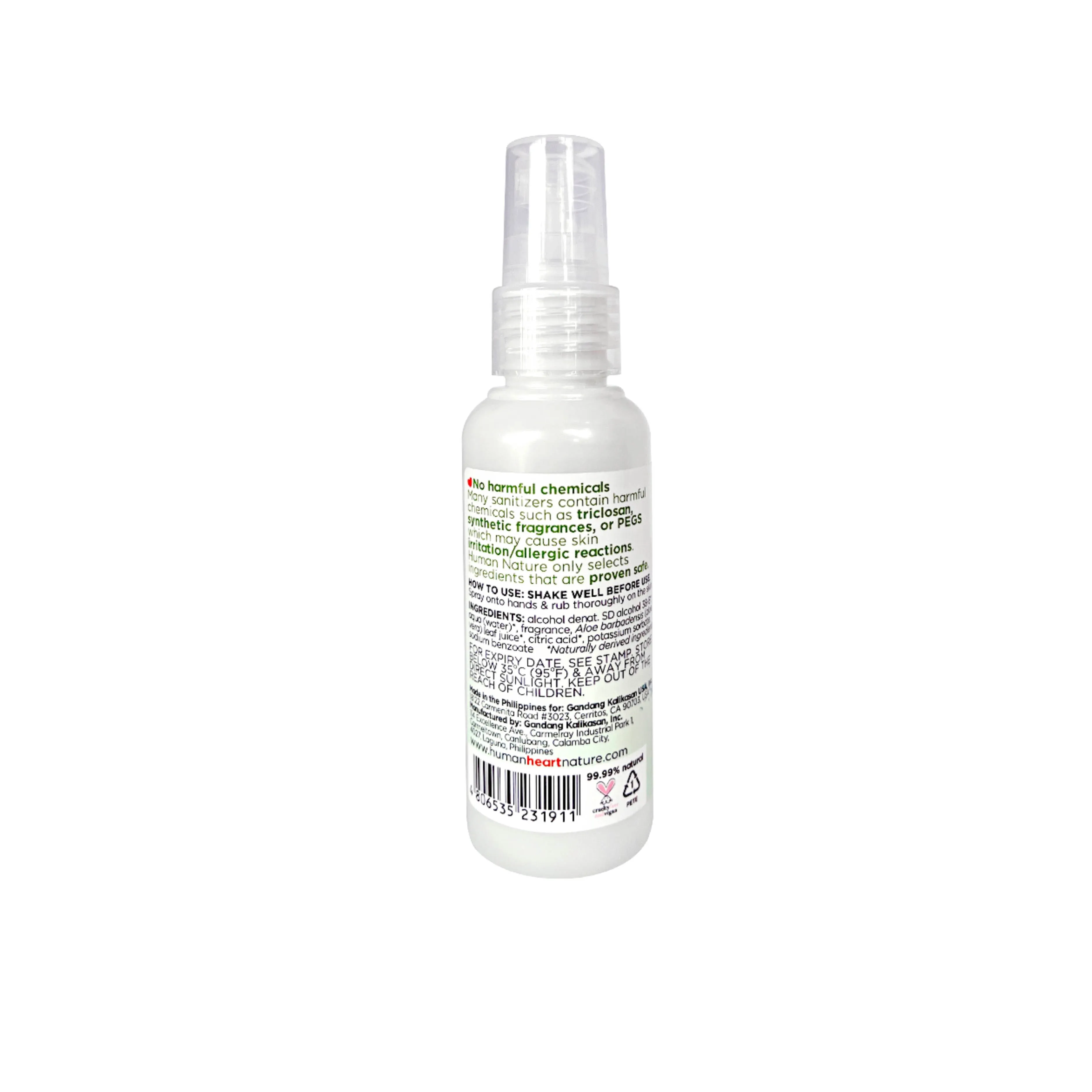 Human Nature Natural Spray Sanitizer 50ml - Spring Fresh