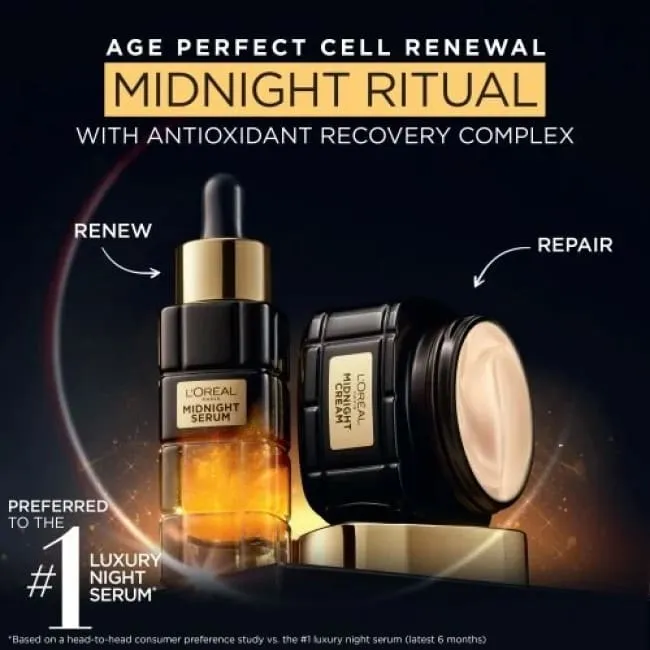 L'Oréal Paris Age Perfect Midnight Radiance Night Serum & Cream Gift Set