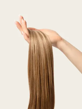 Medium Blonde Highlighted, 12" Seamless Clip-In Hair Extensions, P6/16/613 | 140g