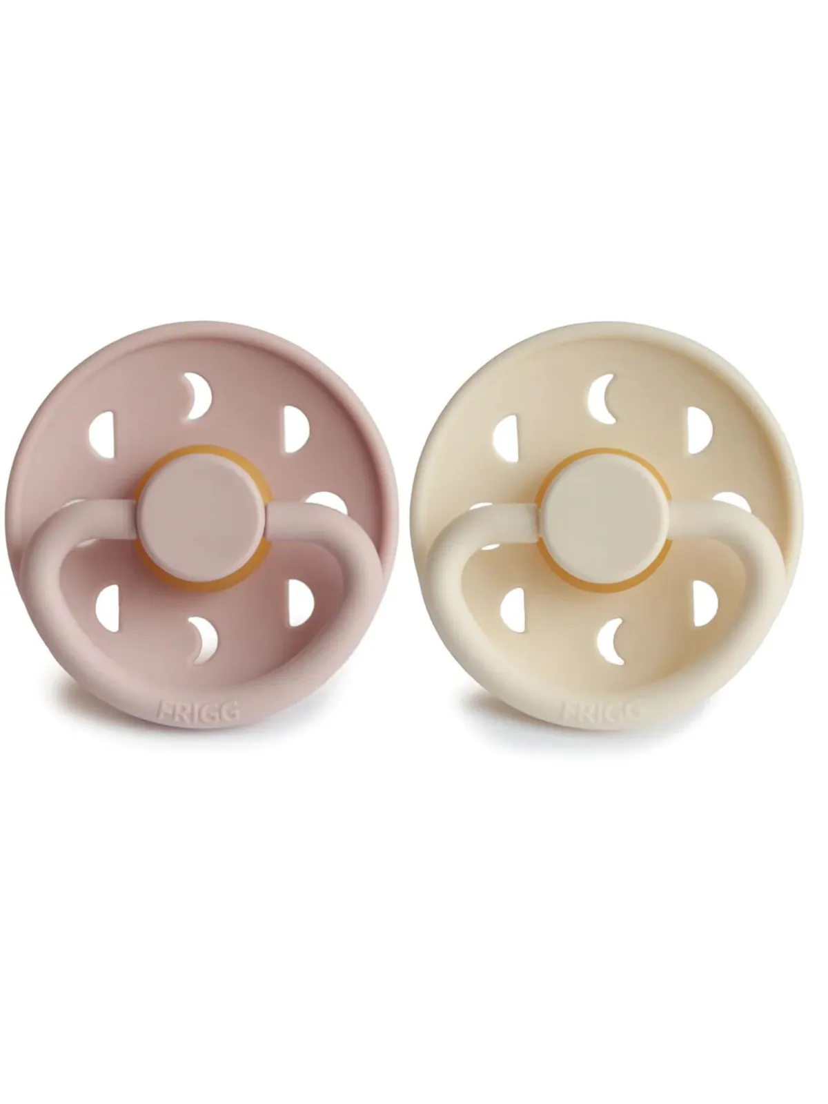 Moon Natural Rubber Pacifier 2-Pack, Cream/Blush