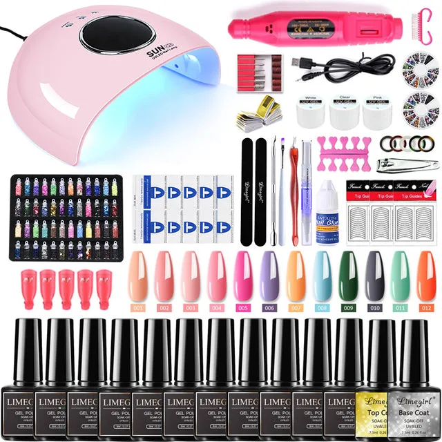 Nail set 120/54W UV LED LAMP for Manicure Gel nail polish Set Kit Gel Varnish Electric Nail Drill Manicure Sets Nail Art Tools