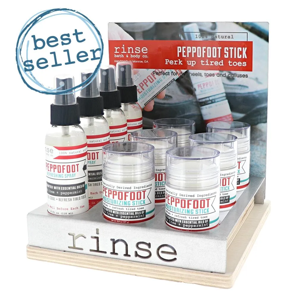 Peppofoot Stick and Spray Display - Filled