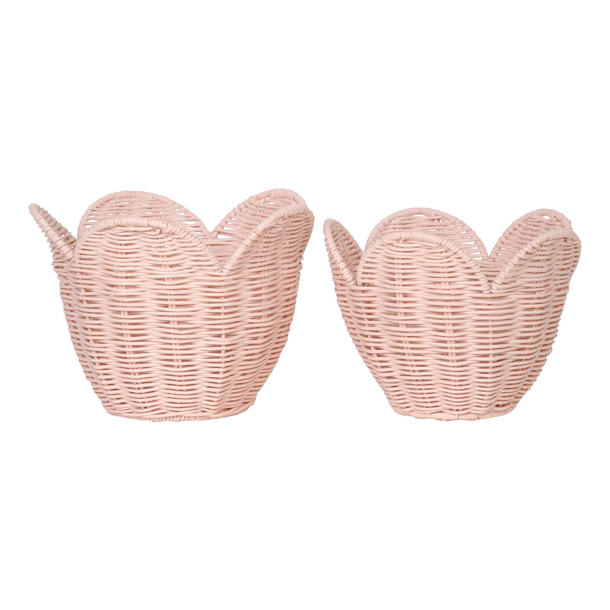 Rattan Lily Basket Set - Blush