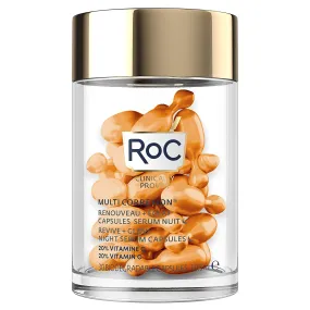 RoC Retinol Correxion Anti-Aging Wrinkle Night Serum, Daily Line Smoothing Skin Care Treatment, 30 Individual Capsules, Unscented, 0.35 Fl Oz