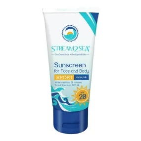 Stream2Sea Sunscreen for Face and Body Sport SPF20 Skincare